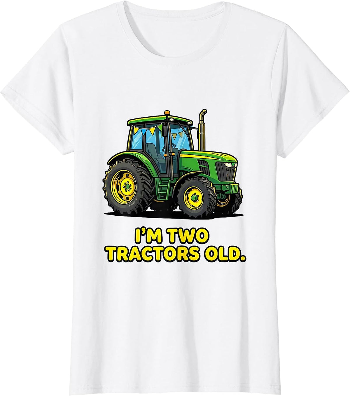 I'm Two Tractors Old Funny Toddler Boy Tractor Lover 2nd T-Shirt - White