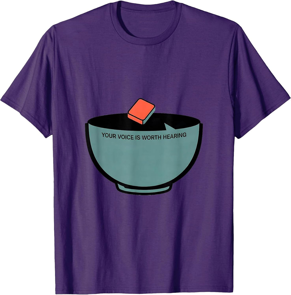 Your Voice Is Worth Hearing Editorial Conceptual SLP Speech T-Shirt - Purple