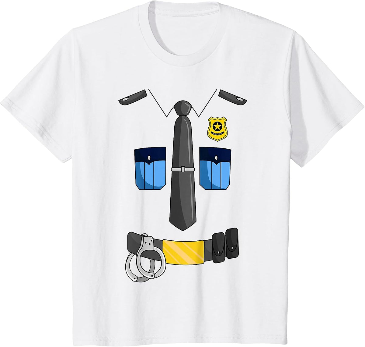 Police Officer Costume Policeman Cop Sheriff Halloween T-Shirt - White