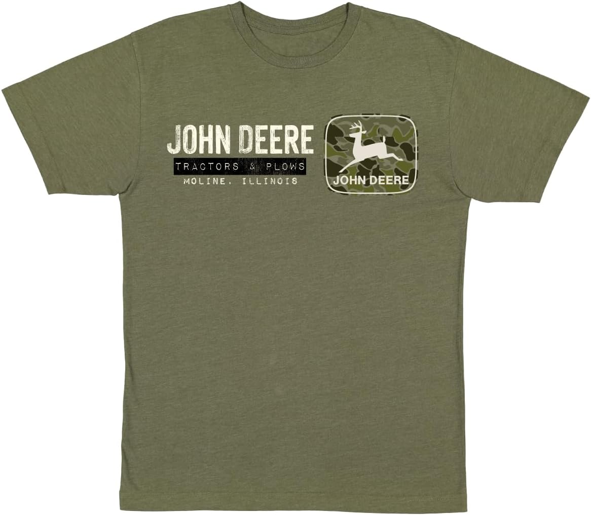 John Deere Men's Camo Logo T-Shirt, Short Sleeve - Military Green