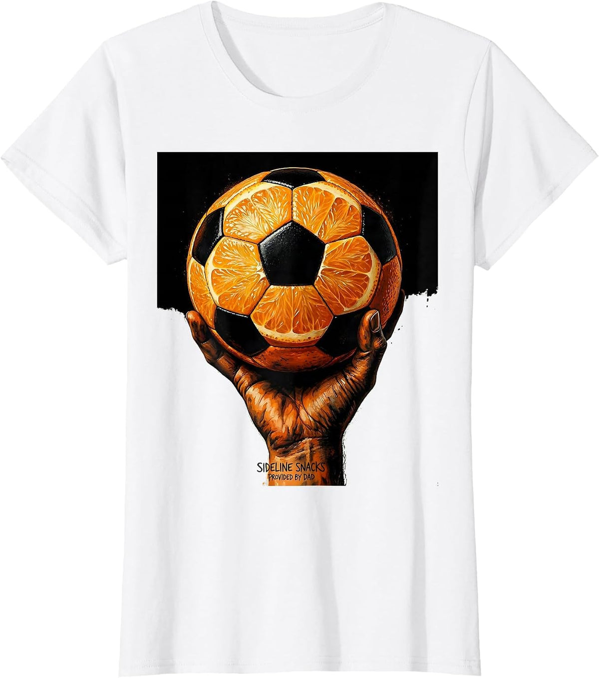 Women's Sideline Snacks Provided By Dad Soccer Design T-Shirt - White