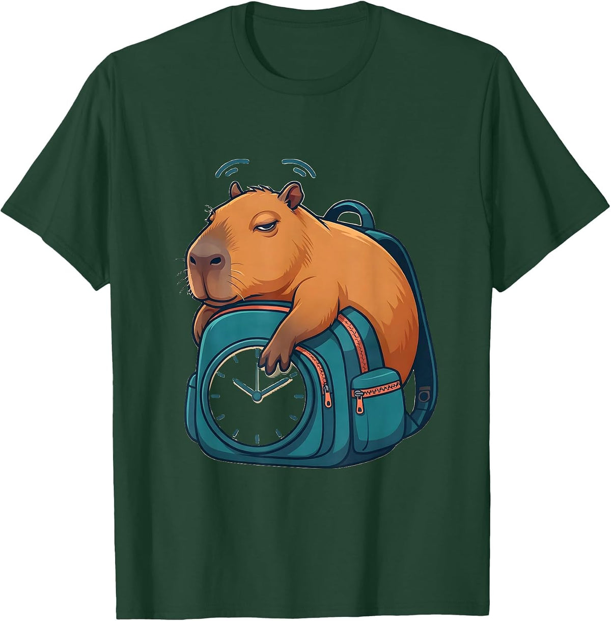 Capybara Gamer Funny Internet Animal Humor T-Shirt - Dark Green