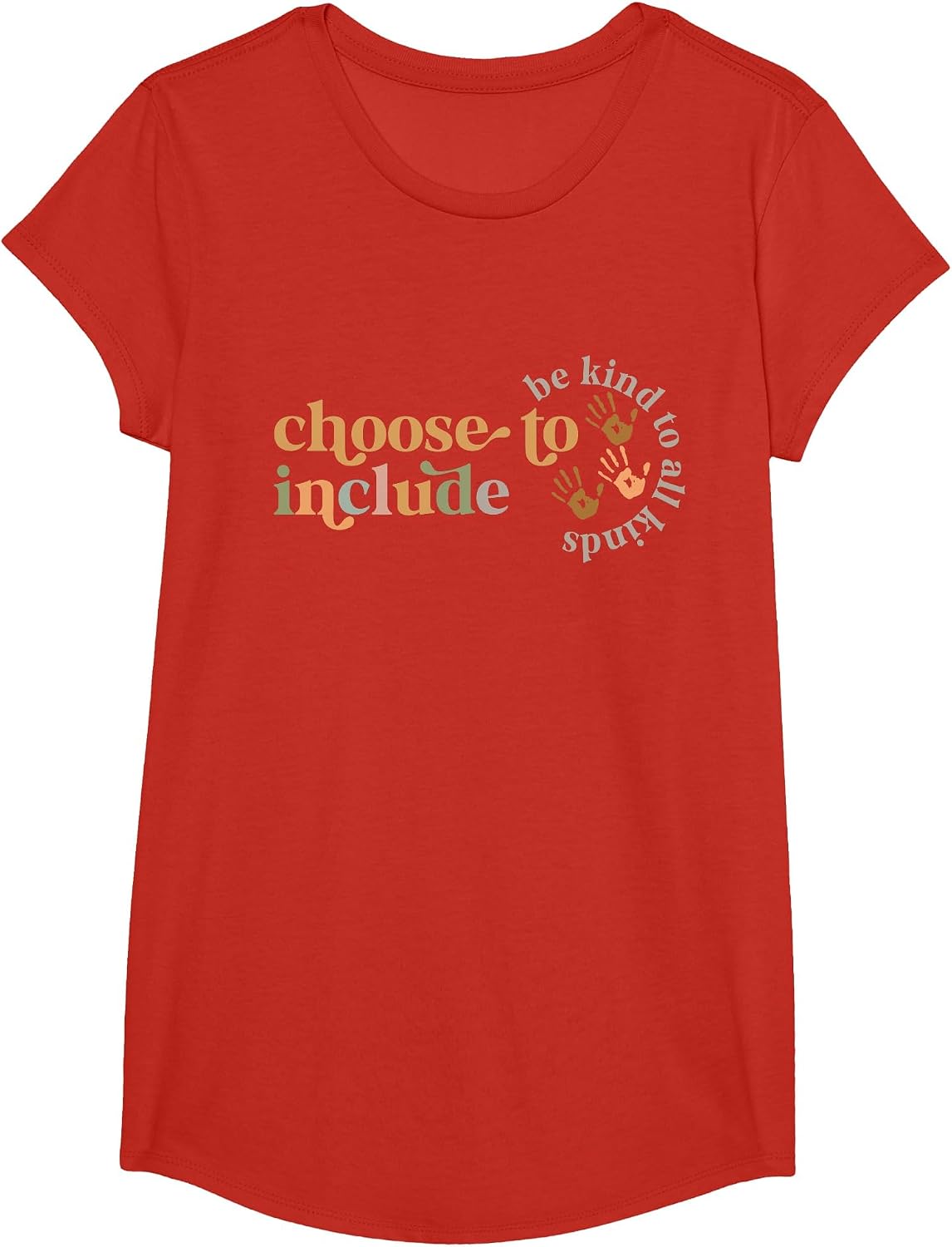 Choose to Include Special Education Teacher Autism Awareness T-Shirt - Girls Red