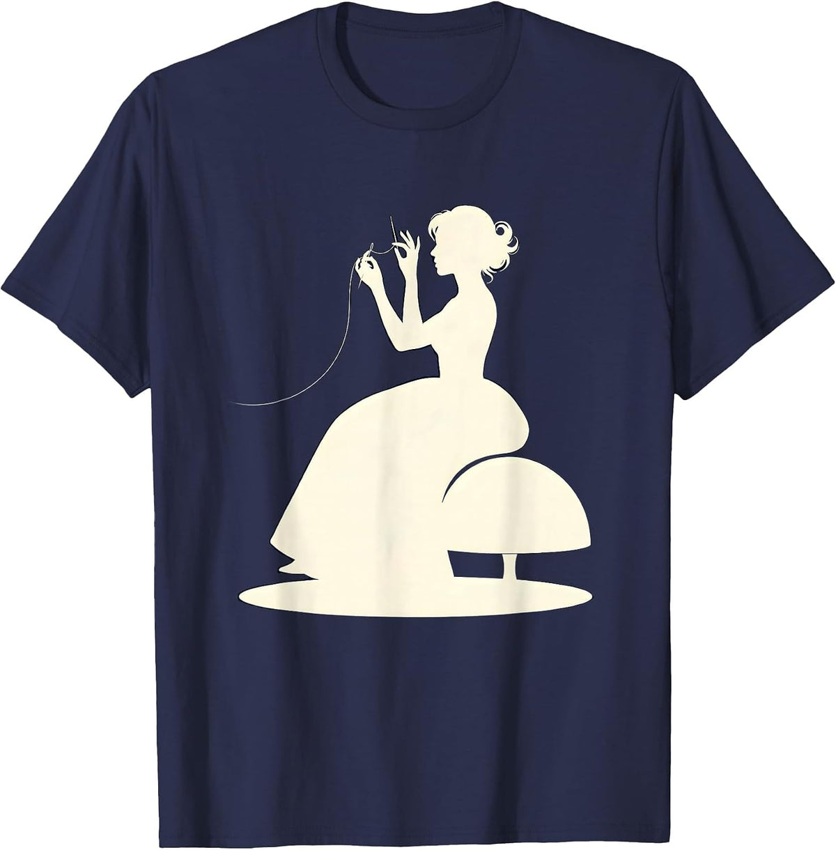 Labor Day Tailor Threading Needle by Lamplight T-Shirt - Navy Blue