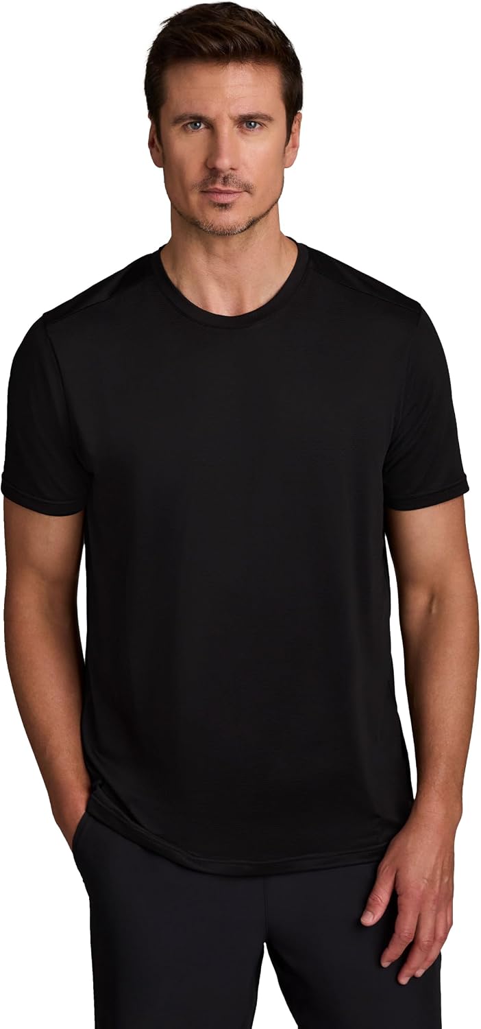RBX Active Gym Shirt for Men, Short Sleeve Lightweight Stretch Jersey Mesh Quick Drying Crewneck Running Workout T-Shirt -