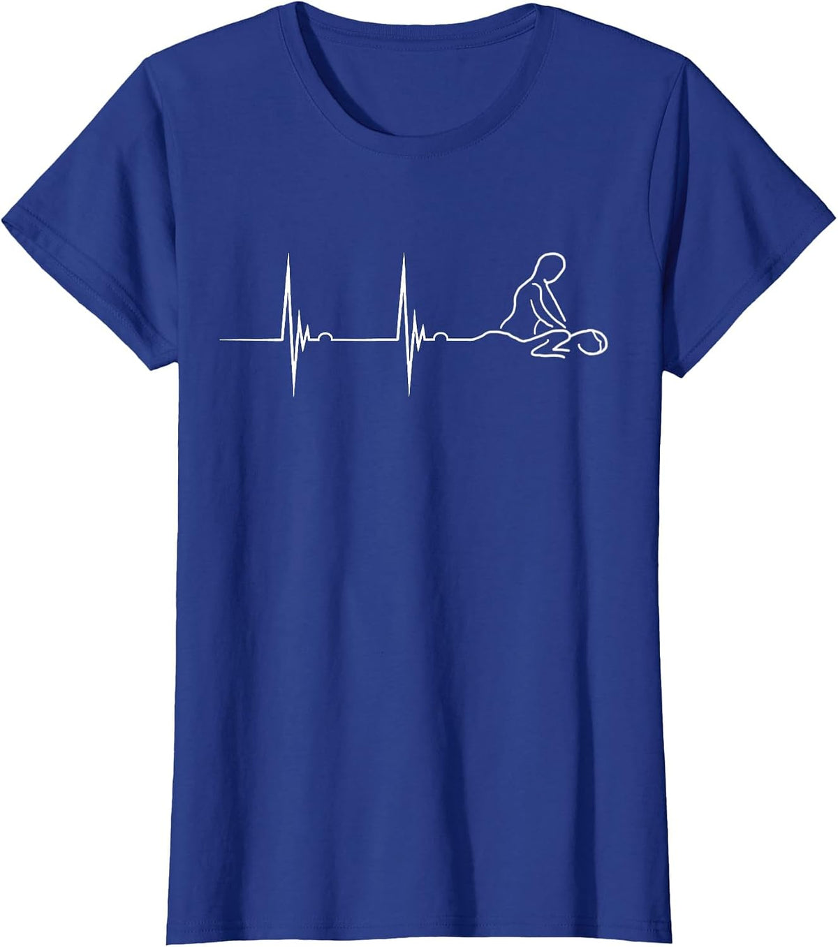 Massage Therapist Heartbeat ECG Pulse Massager Spa T-Shirt - Royal Blue