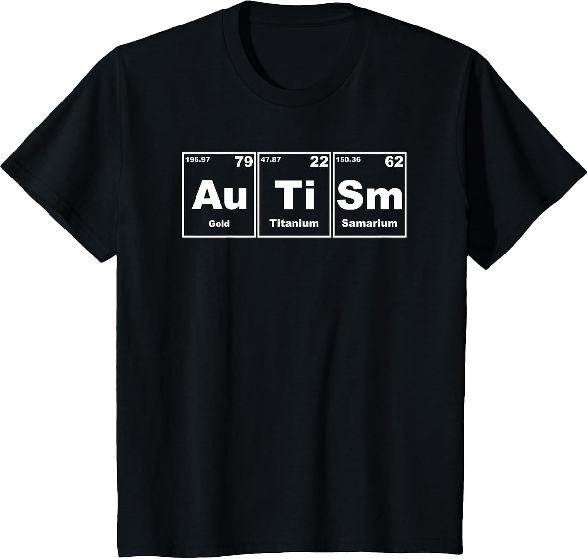 Autism Awareness Support Men Women, Autism Periodic Table T-Shirt - Black