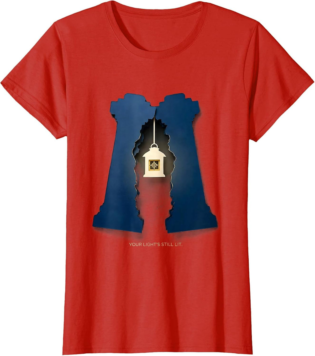 Women's Your Light's Still Lit Masonic Square Compass Freemason T-Shirt - Red