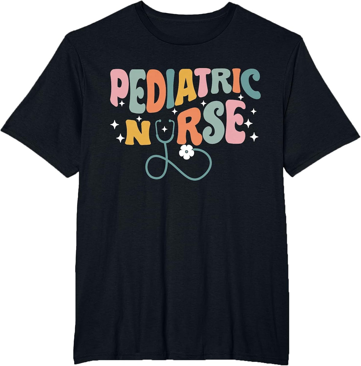 Pediatric Nurse Groovy Nursing School NICU Nurse RN Grad T-Shirt - Black