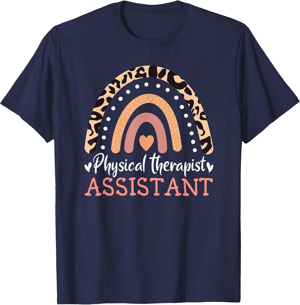 Physiotherapist Assistant Rainbow PTA Physiotherapy T-Shirt - Navy Blue