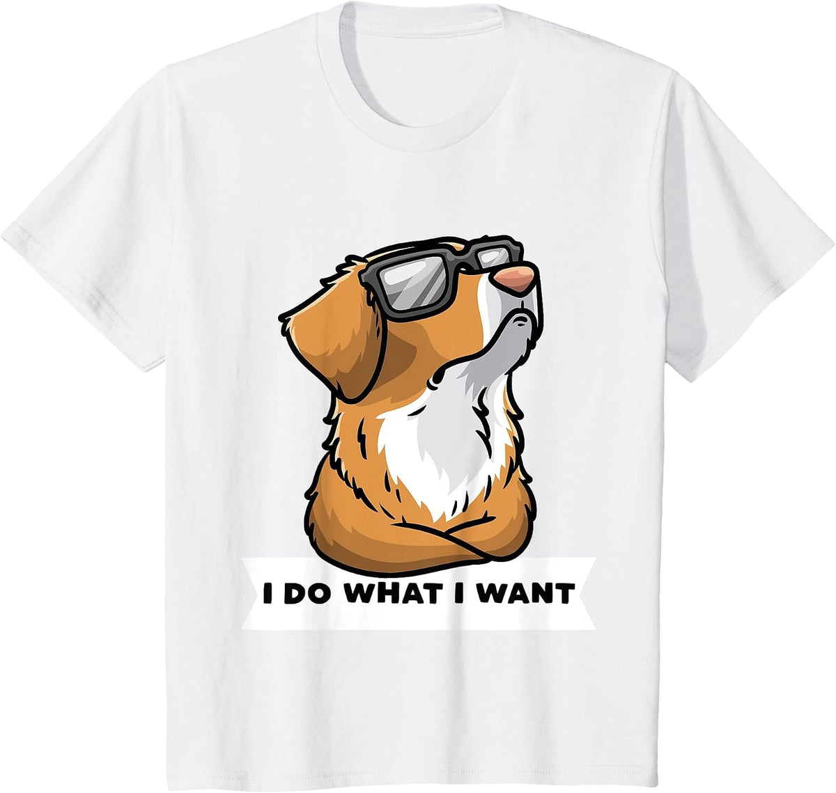 Nova Scotia Duck Tolling Retriever Dog with Sunglasses T-Shirt - White