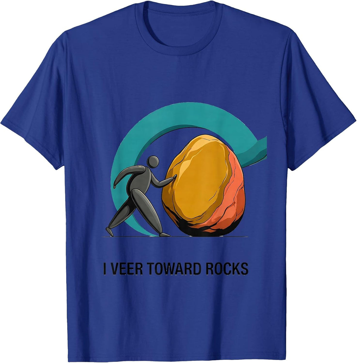 I Veer Toward Rocks Midcentury Modern Rock Collector Humor T-Shirt - Royal Blue