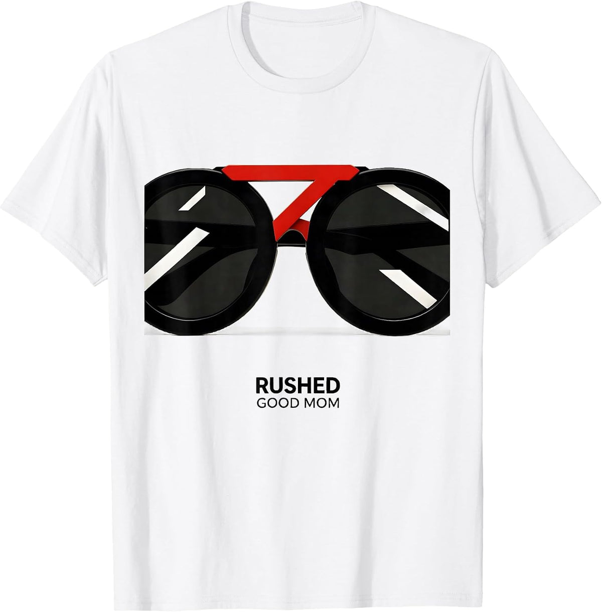 Men's Rushed Good Mom Bauhaus Modernist Messy Bun Mom Humor T-Shirt - White