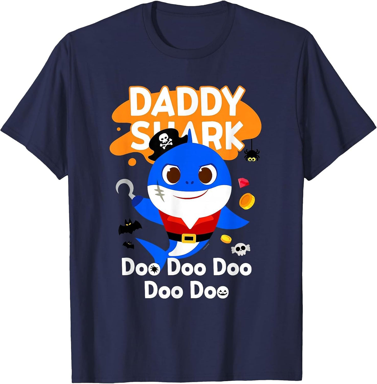 Pinkfong Baby Shark Daddy Shark Official Halloween T-Shirt - Navy Blue