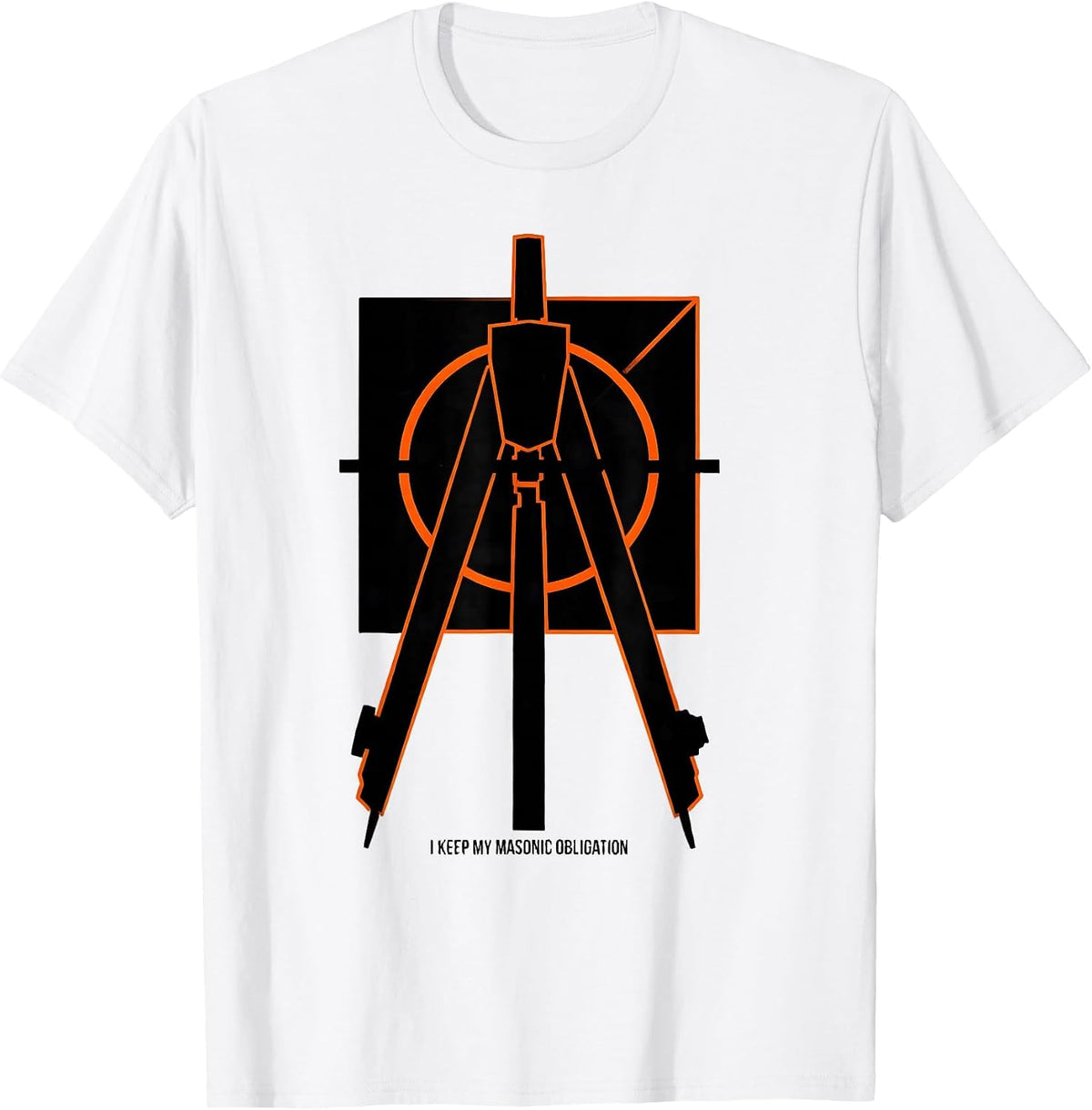 Men's I Keep My Masonic Obligation Brutalist Graphic Freemason T-Shirt - White
