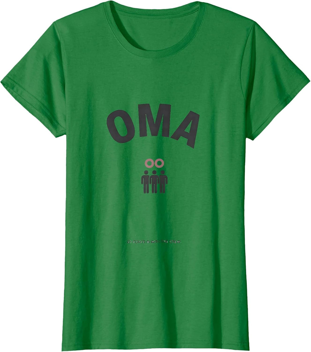 Oma Checked In With The Crew Family Vacation Matching Bow T-Shirt - Kelly Green