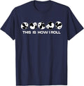 This is How I Roll Cute Bear Panda Lover Fan Funny Animal T-Shirt - Navy Blue