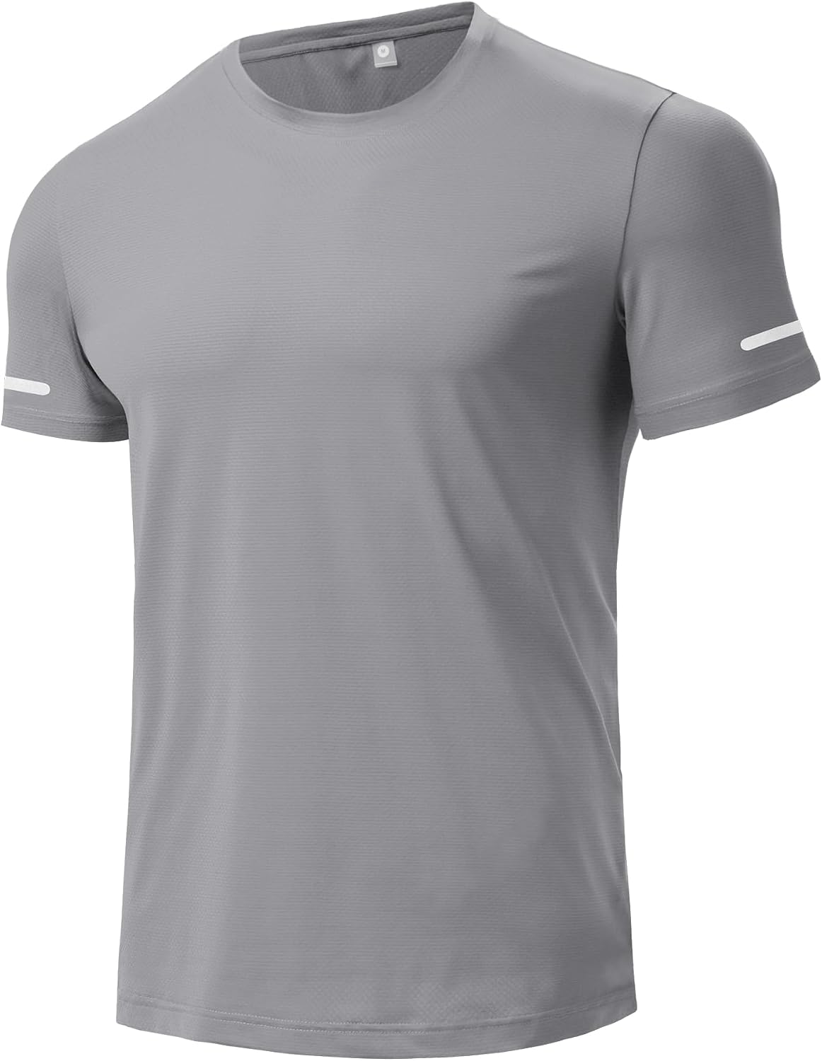 Men's Workout Shirt, Quick Dry Moisture-Wicking Athletic Running Tee - Gray