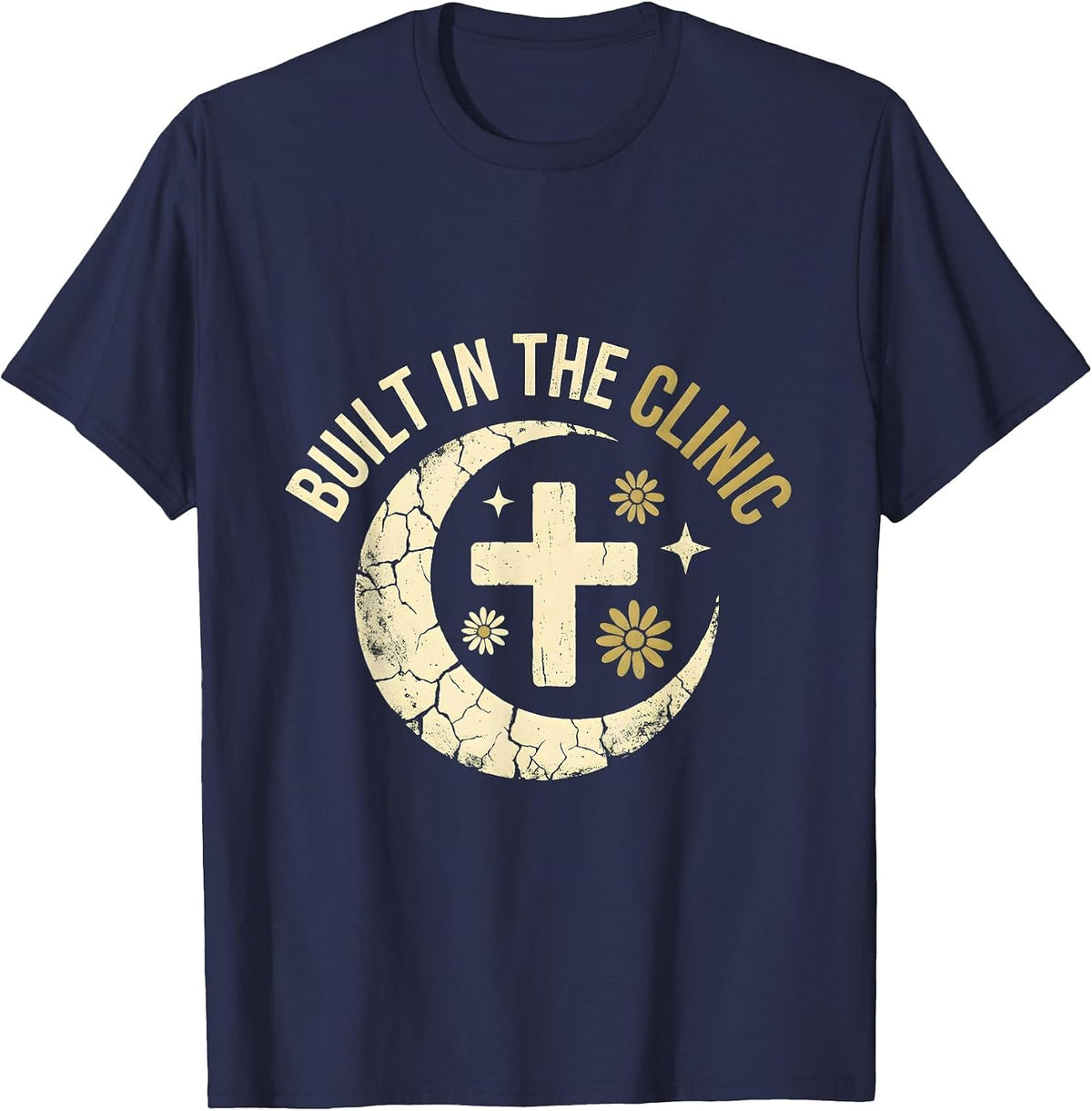 Built in the Clinic Physical Therapy Design T-Shirt - Navy Blue