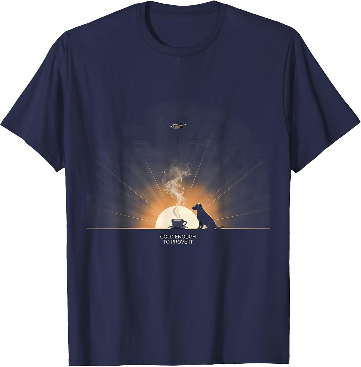 Men's Cold Enough To Prove It Vintage Labrador Duck Hunting T-Shirt - Navy Blue