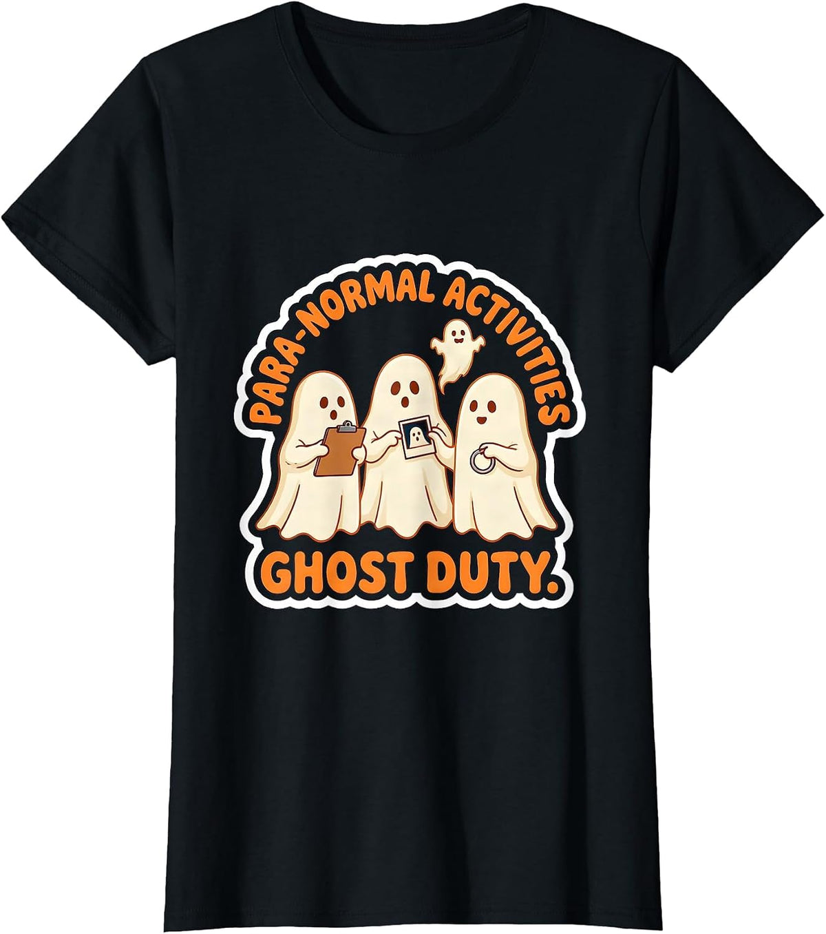 Women's Para-Normal Activities Ghost Duty Cute SPED Paraprofessional T-Shirt - Black