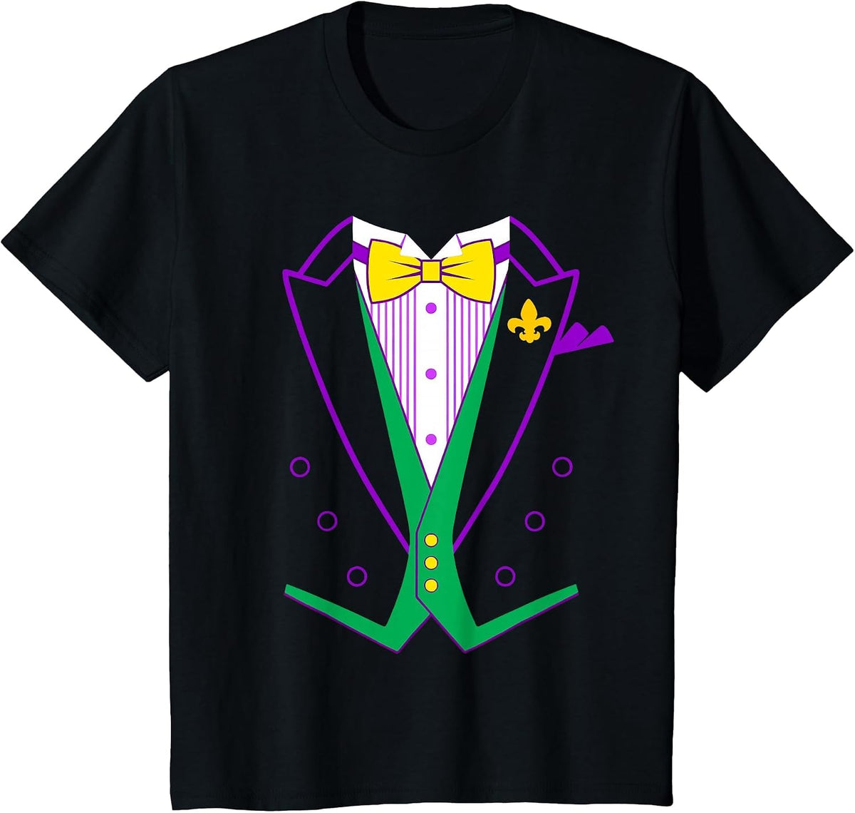 Mardi Gras Tuxedo Costume Funny Mardi Gras Carnival 2024 T-Shirt - Black