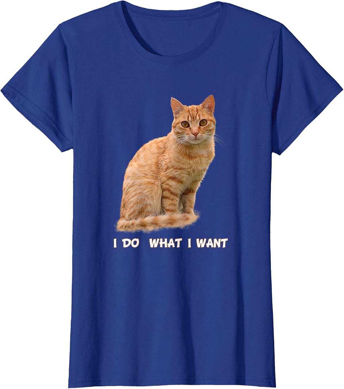 I Make What I Want Funny Orange Tabby Cat Lovers T-Shirt - Royal Blue