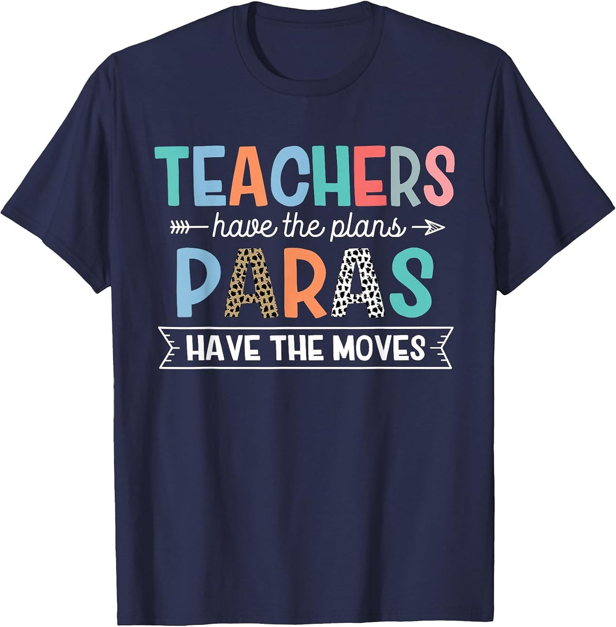Paraeducator Paraprofessional SPED Teacher Tees T-Shirt for Educational Support Staff - Navy Blue