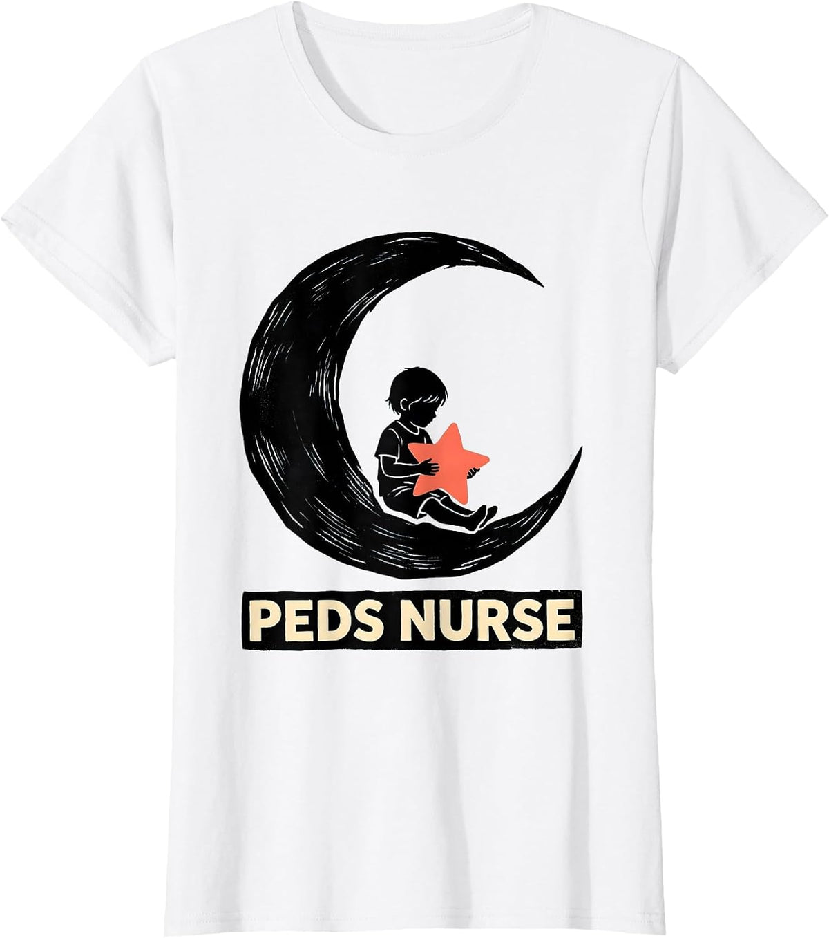 PEDS NURSE Cute Pediatric Nurse Practitioner NICU PICU Crew T-Shirt - White