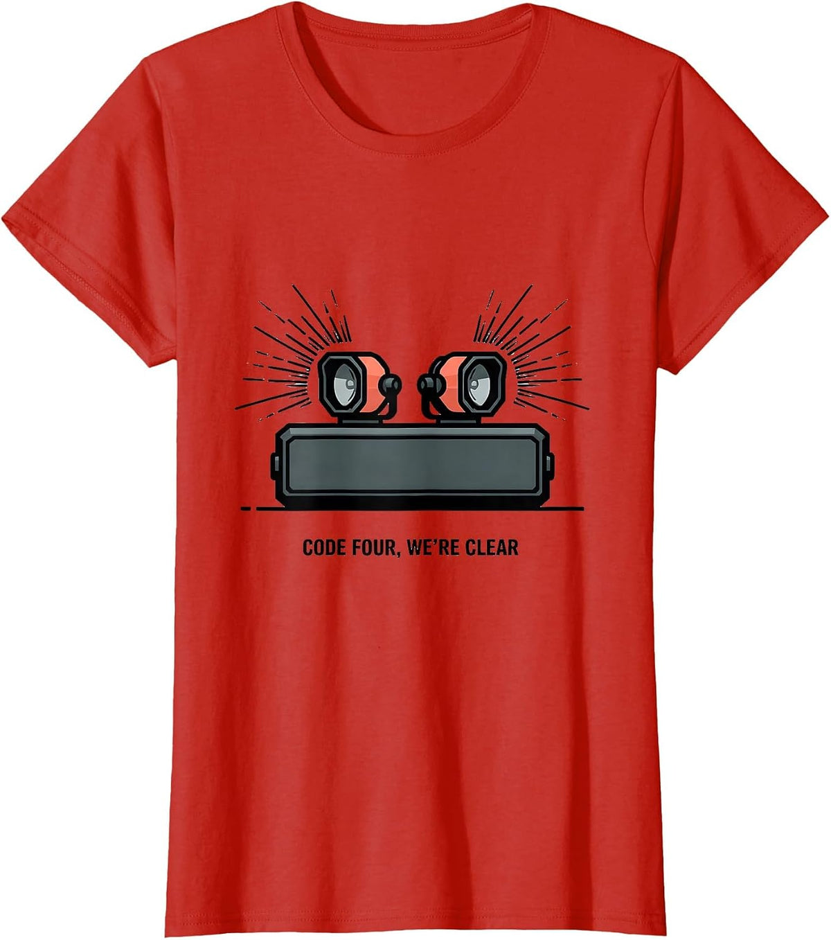 Code Four We're Clear Funny Police Officer Gift For Cop Law T-Shirt - Red