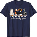 Just A Spooky Goose Halloween Silly Goose Funny Halloween T-Shirt - Navy Blue