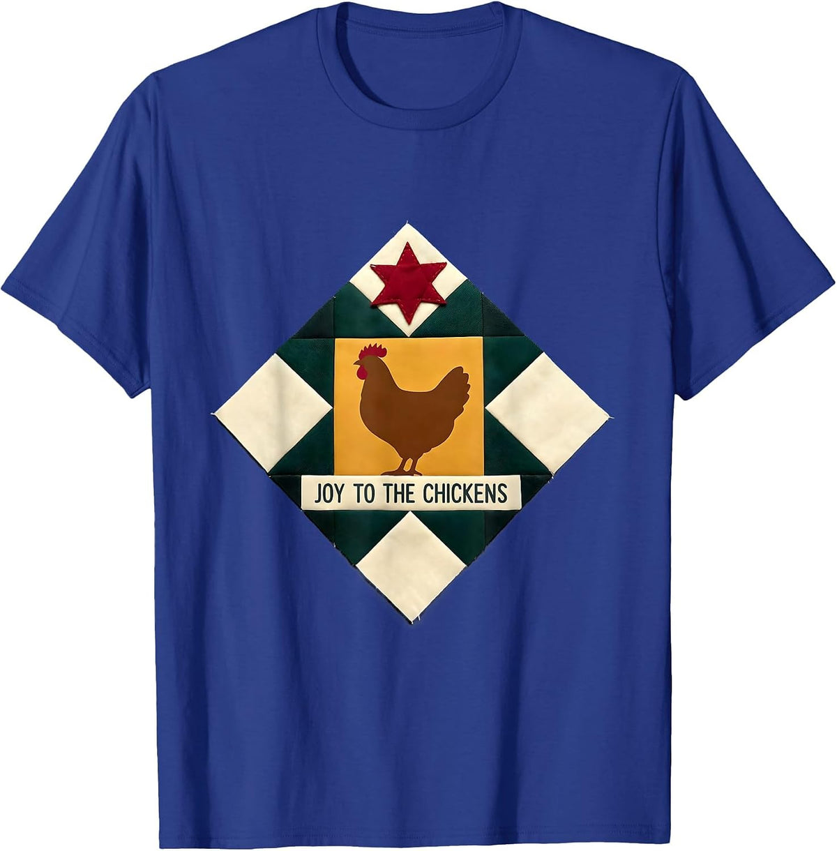 Men's Joy To The Chickens Funny Farm Christmas Chicken Lover Gift T-Shirt - Royal Blue