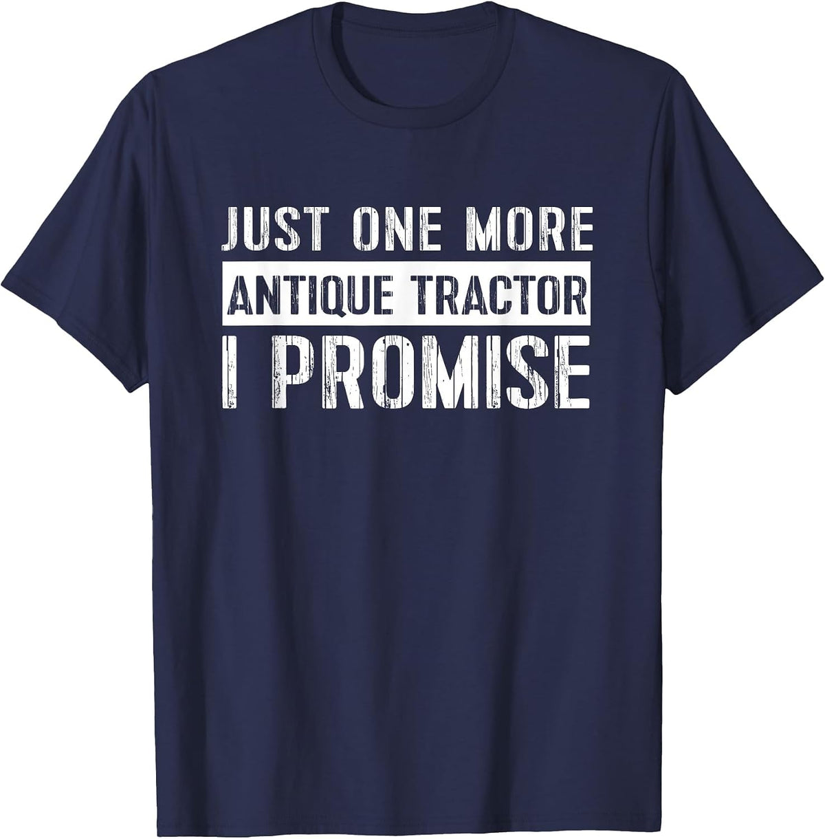 Funny Antique Tractor Collector Tshirt Vintage Old Farm Tee T-Shirt - Navy Blue