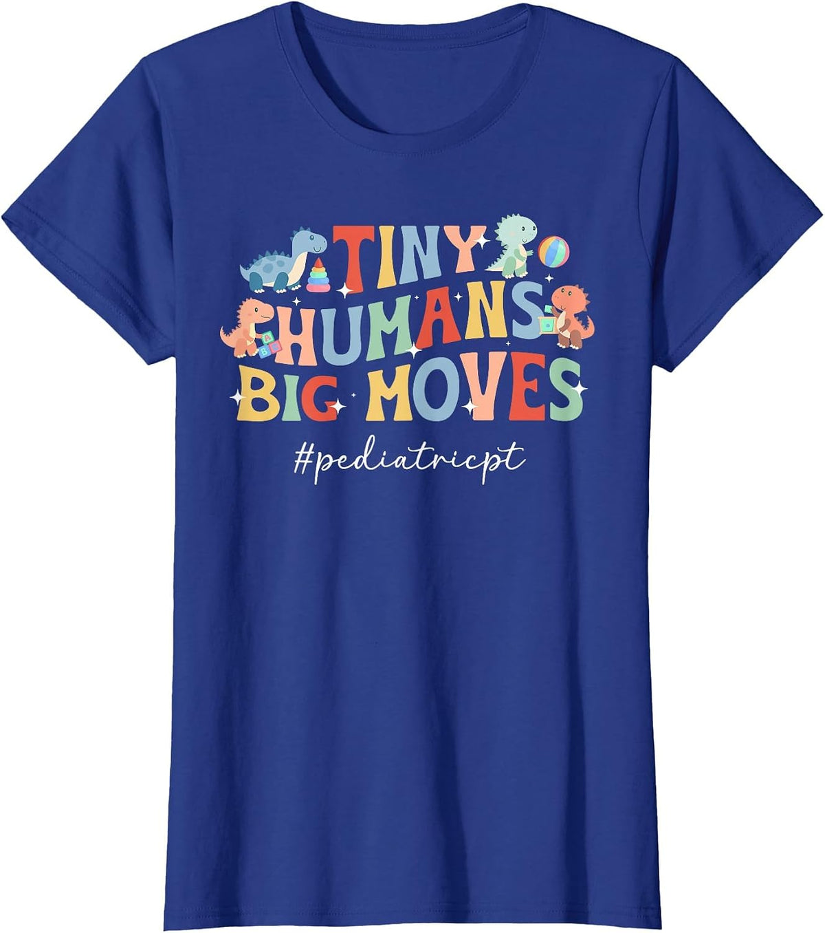 Tiny Humans Pediatric PT Pediatric Physical Therapy T-Shirt - Royal Blue