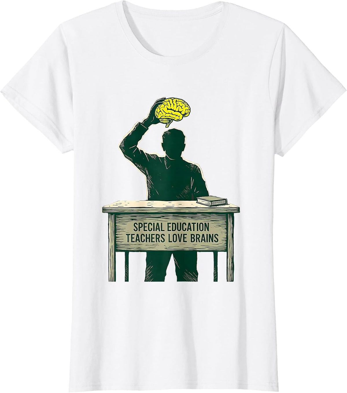 Special Education Teachers Love Brains Funny Halloween T-Shirt - White