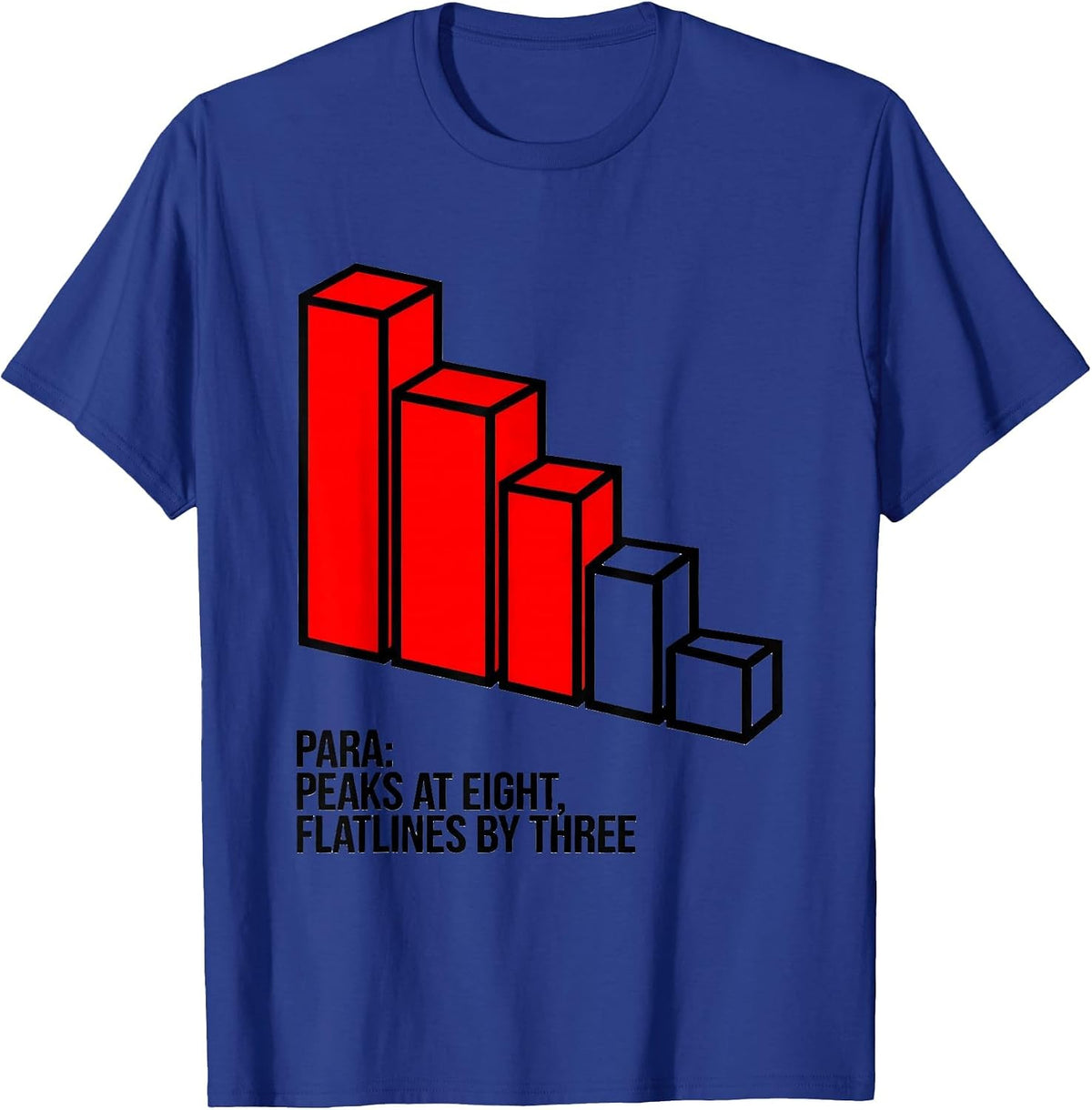 Men's Para Peaks At Eight Flatlines By Three Funny Paraeducator T-Shirt - Royal Blue