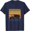 Professional Grain Cart Driver Fun Tractor Operator Farming T-Shirt - Navy Blue