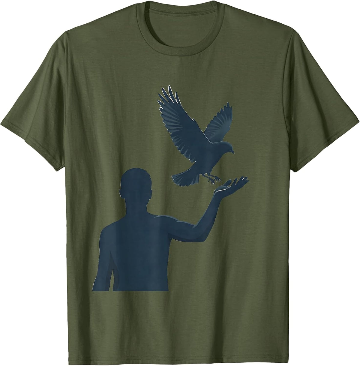 Social Worker Bird Release Graphic Design T-Shirt - Olive Green