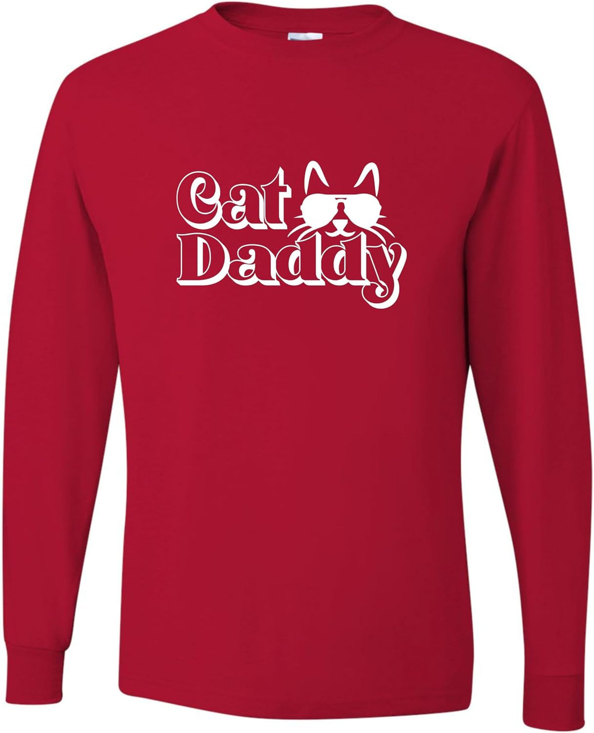 Go All Out Cat Daddy Funny Cat Dad Cat Lovers Gift Idea Mens Long Sleeve T-Shirt - Mens Red