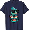 Chameleon Game On Retro Mascot Team Spirit Novelty T-Shirt - Navy Blue