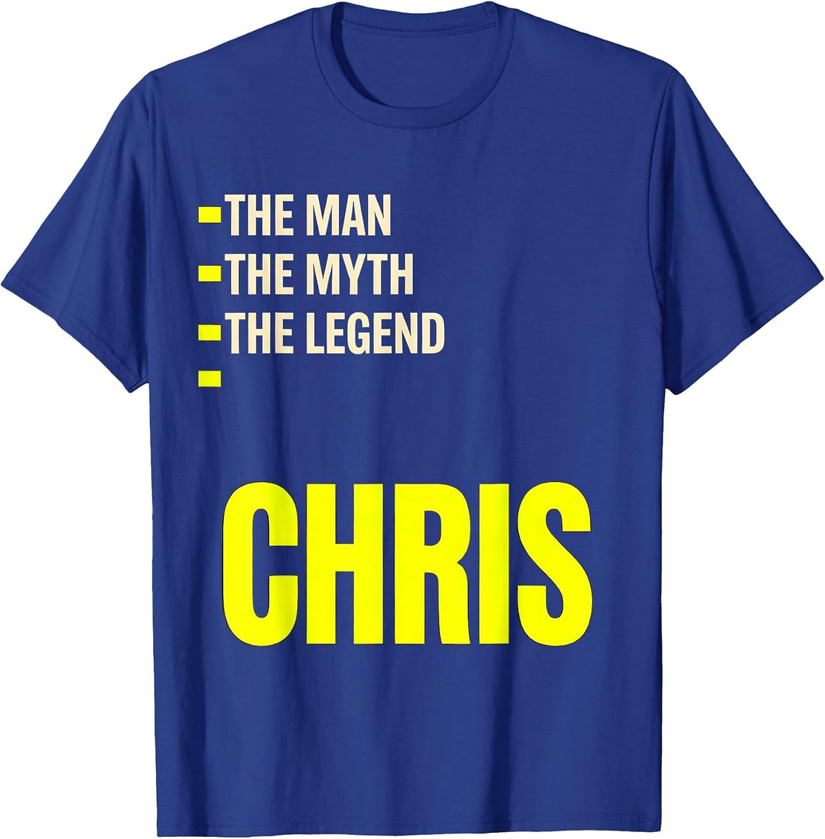 Men's The Man The Myth The Legend Chris Funny Personalized Gift T-Shirt - Royal Blue