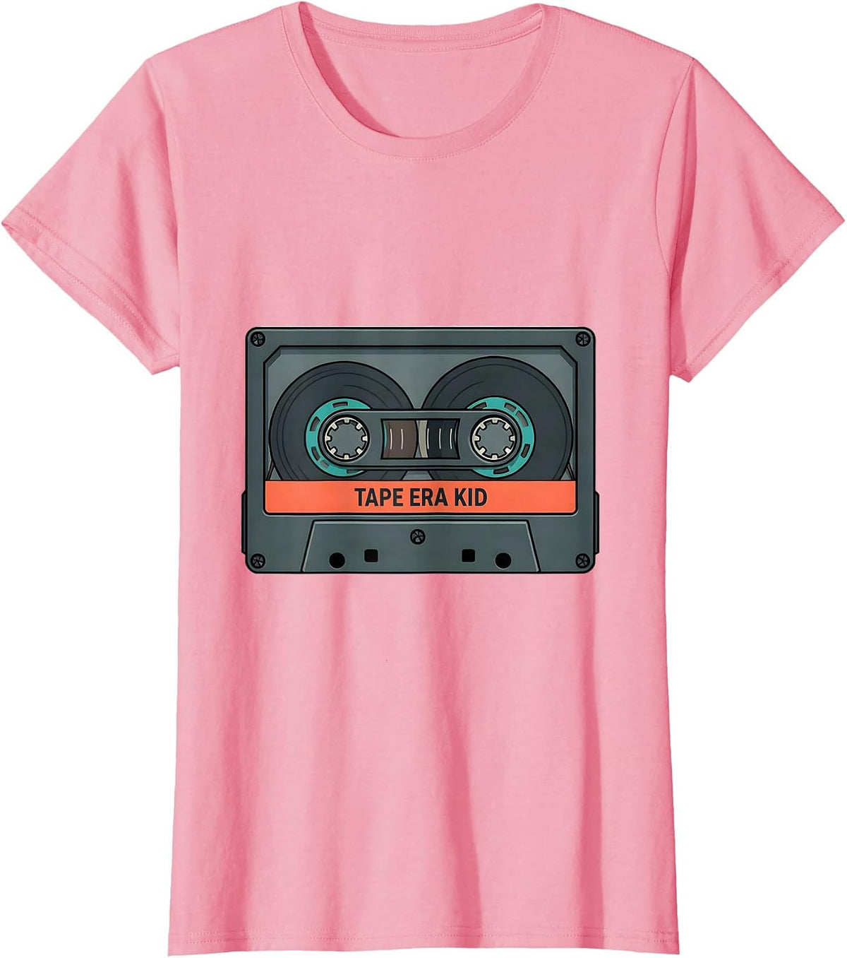Women's Tape Era Kid Vintage Cassette Tape Hip Hop Music 80s 90s T-Shirt - Pink