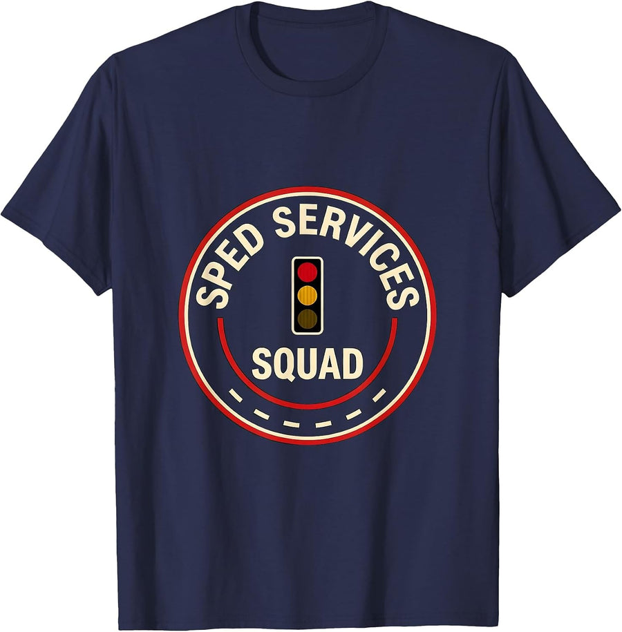 SPED Services Squad Special Education Teacher Team Pride T-Shirt - Navy Blue