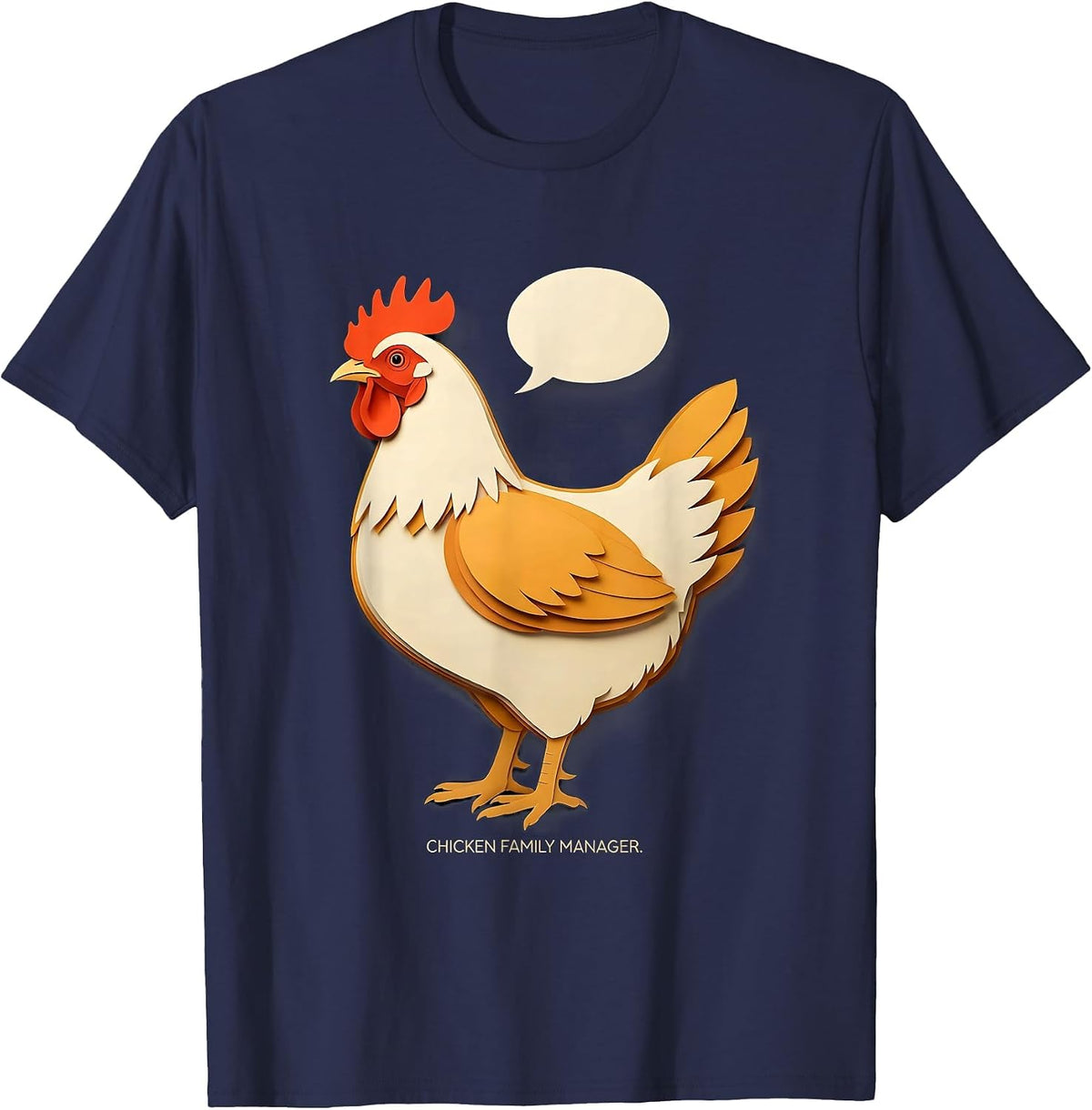 Chicken Family Manager Funny Chicken Lover Farm Humor T-Shirt - Navy Blue