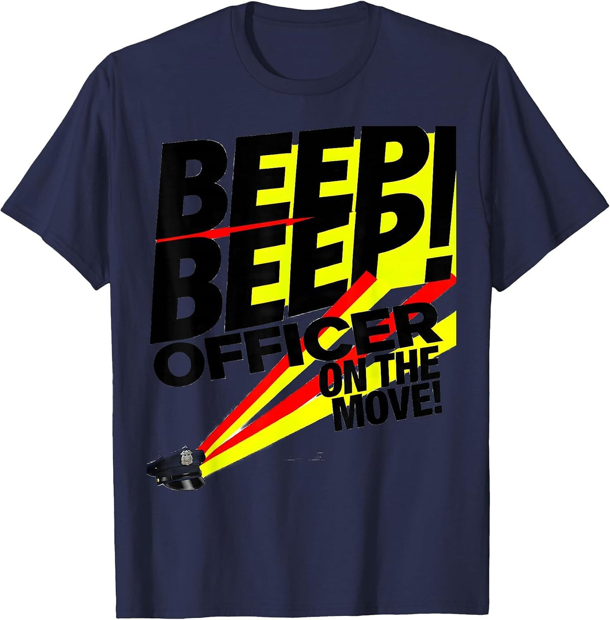 Beep Beep! Officer On The Move! Funny Police Officer Kids T-Shirt - Navy Blue