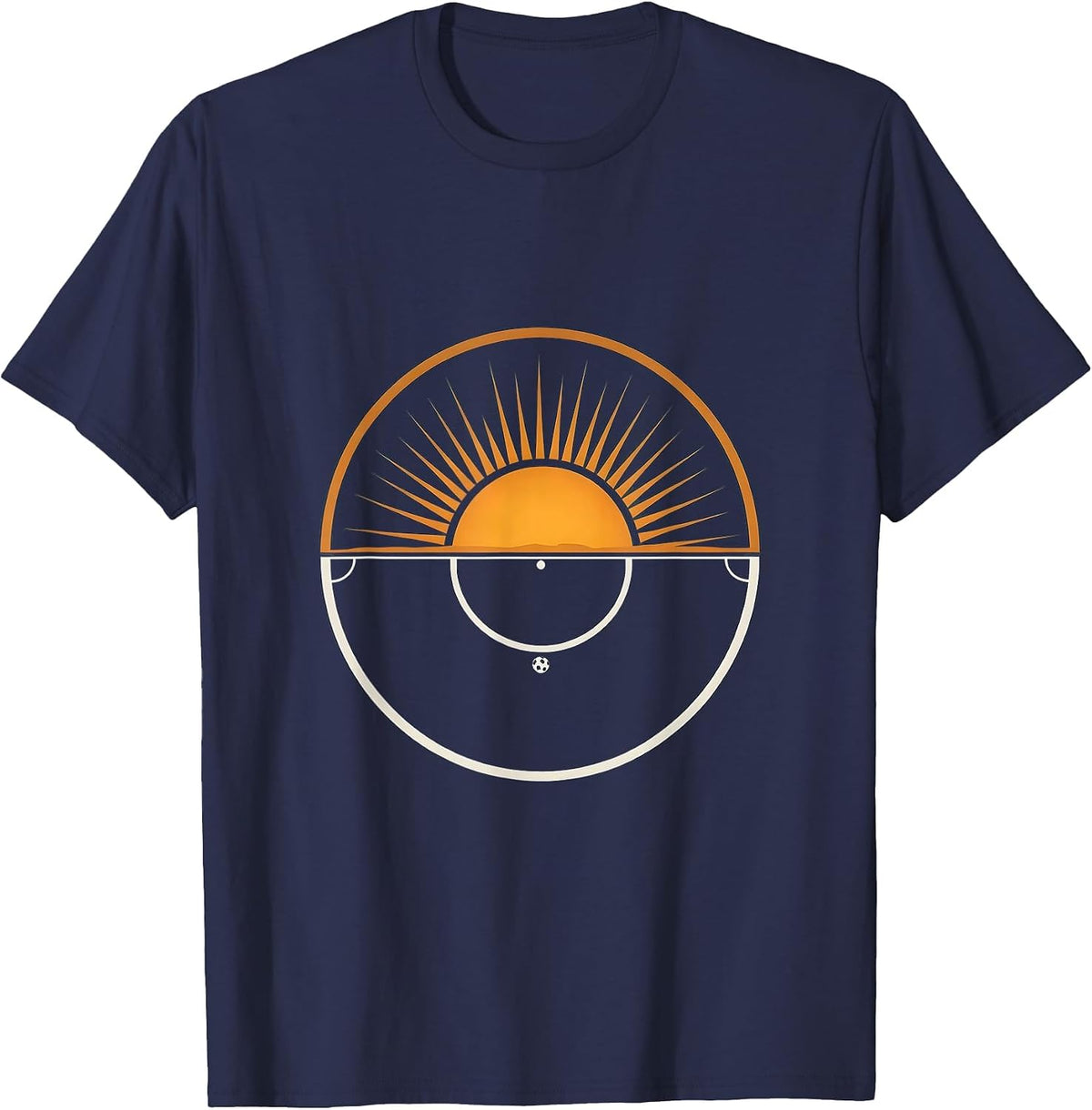 Soccer Dad Sunrise Over the Field Graphic T-Shirt - Navy Blue