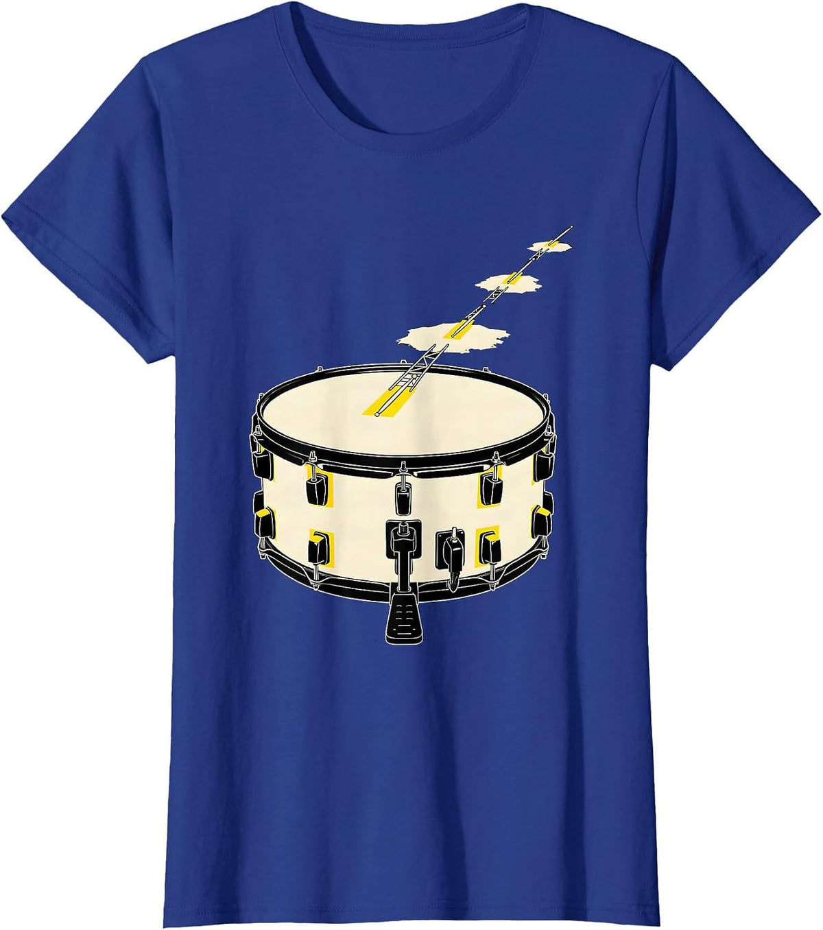 Women's Stencil Bass Drum Drummer Humor Vintage Gift T-Shirt - Royal Blue