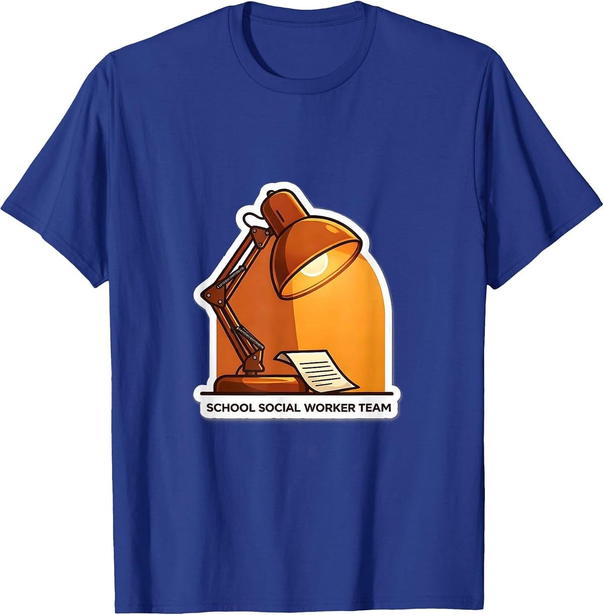 School Social Worker Team Sticker Style Staff Appreciation T-Shirt - Royal Blue