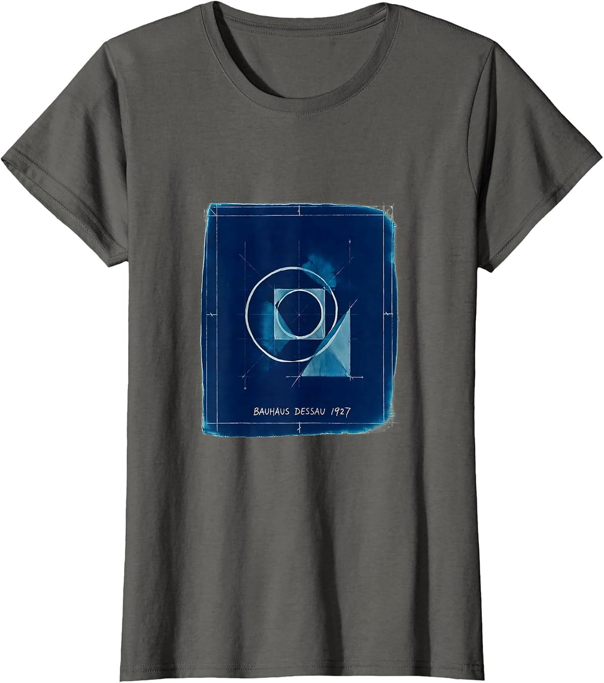 Women's Bauhaus Dessau 1927 Cyanotype Art History Design Student T-Shirt - Asphalt Grey