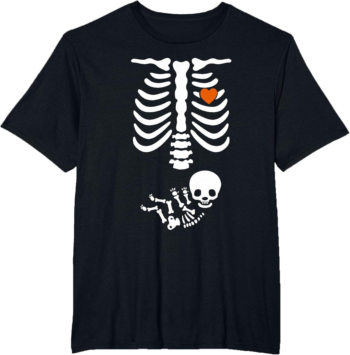 Beer Belly & Baby Skeleton Pregnancy Couples Halloween Mom T-Shirt - Black